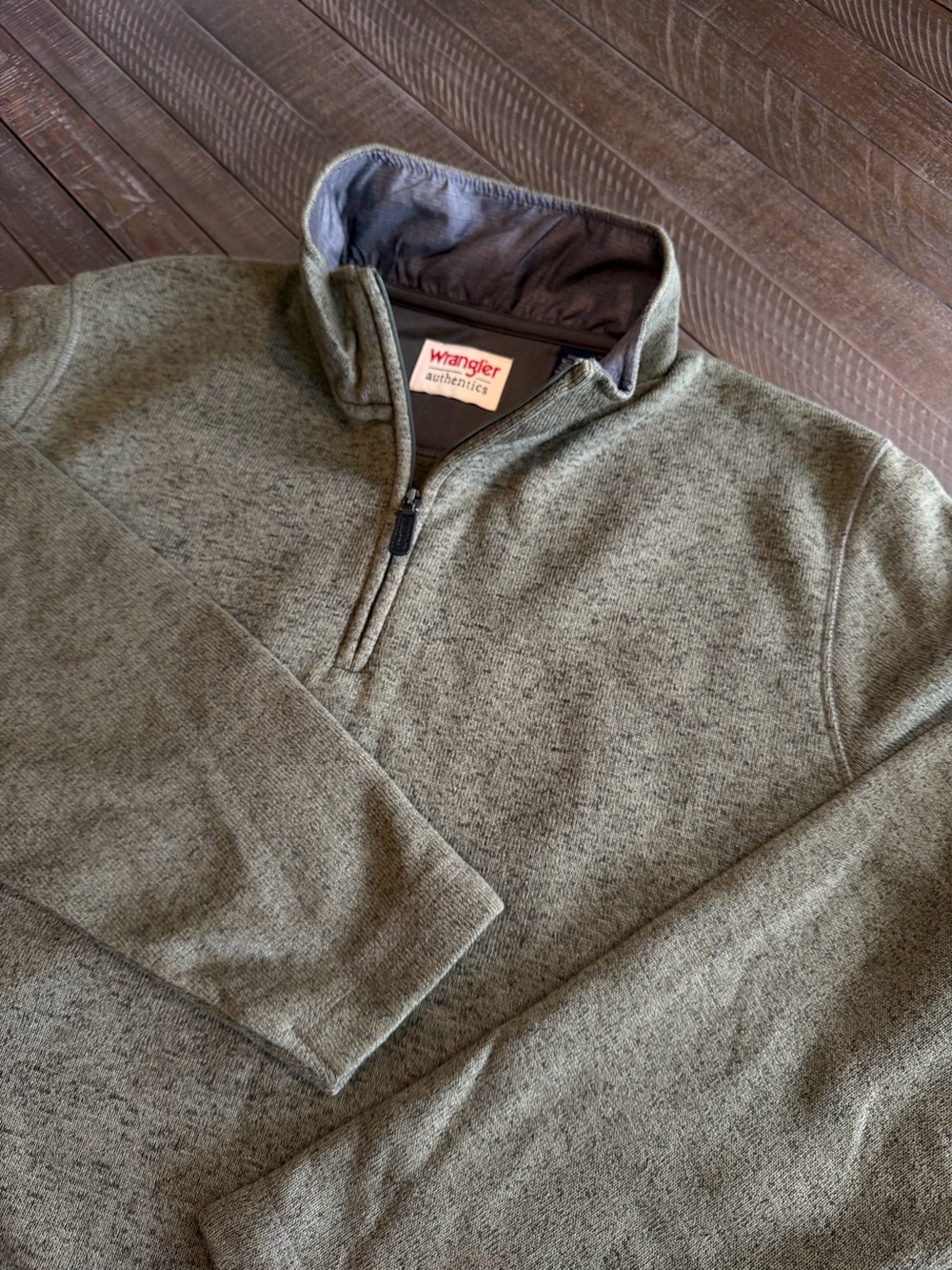 Wrangler Men's Olive Green Quarter-Zip Pullover